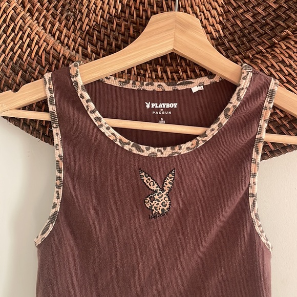 Playboy by Pacsun Leopard Print Top - Picture 2 of 2